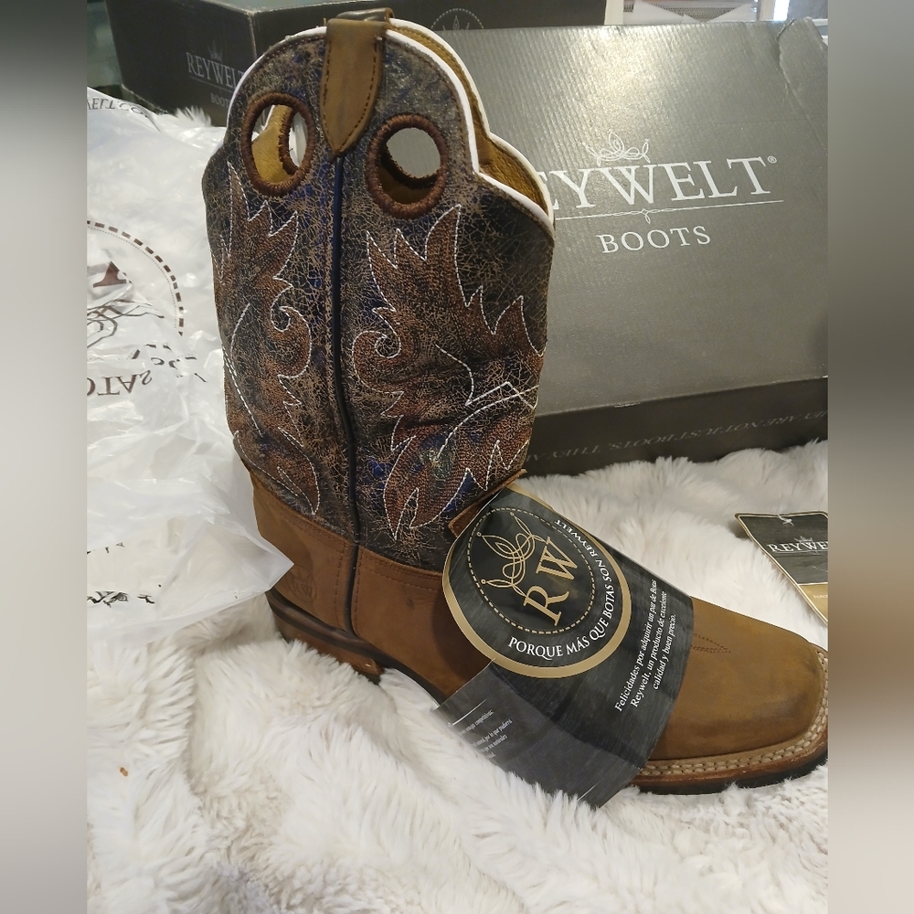 Brown and Black Western Style Boots